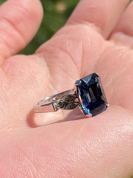 Sapphire Silver Ring