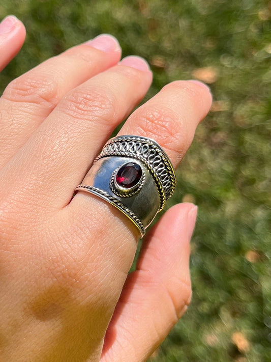 Oval Garnet Ring